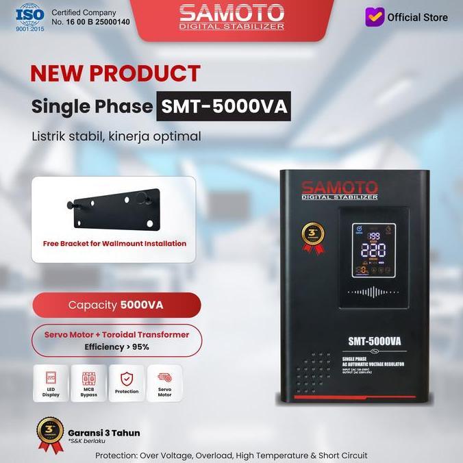 SAMOTO Stabilizer 5000 - 5000VA Stavolt 5KVA 5000 VA Single Phase Stavolt SMT5000VA Stabiliser SMT