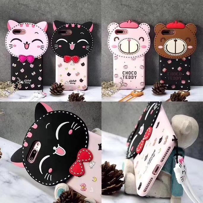 3D Rubber Lucky Cat Case For All Smartphone