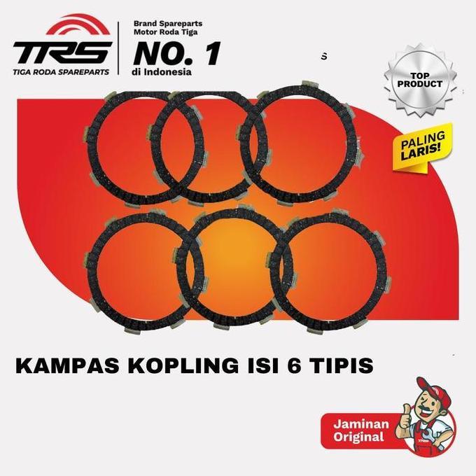 TERBARU - TRS kampas kopling isi 6 tipis viar 150 200CC lampu bulat pnp kaisar tossa