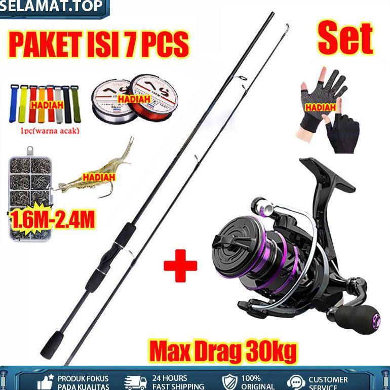 Set Pancing 1.8m/2.1m Joran Pancing 1000-4000 Reel Pancing 150M Senar Pancing Umpan Combo pancingan 