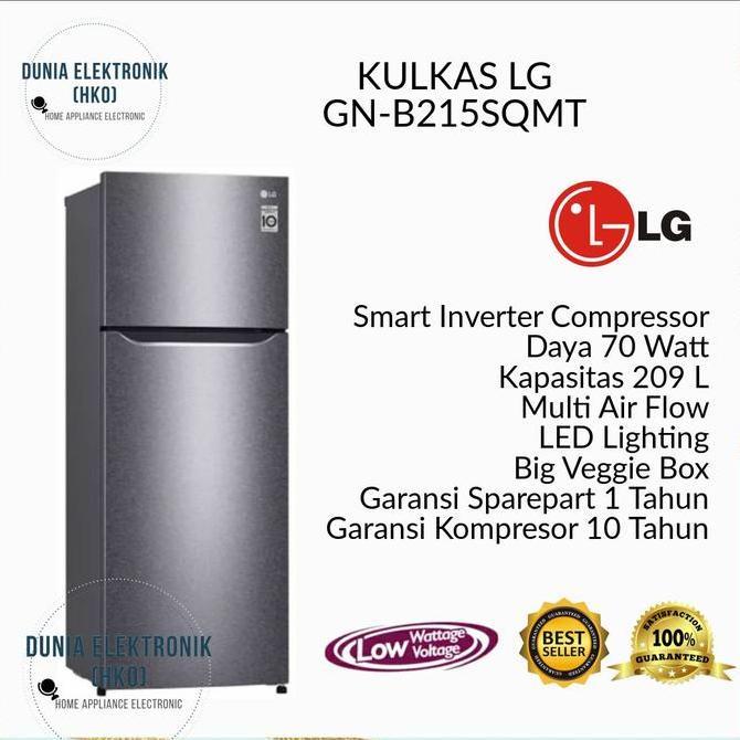 KULKAS LG GN-B215SQMT LEMARI ES 2 PINTU INVERTER | lg gn b215sqmt