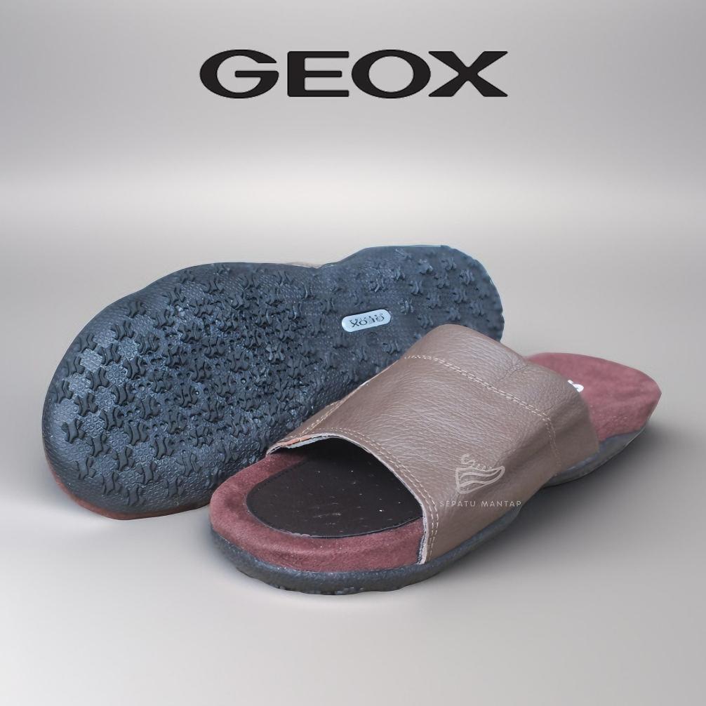 Diskon Sandal Kulit Sapi Asli Slip On Geox Pria - Nyaman Untuk Lebaran Dan Aktivitas Sehari-Hari
