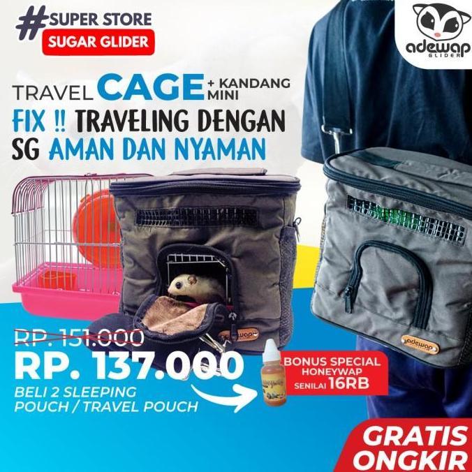 Travel Cage For Sugar Glider + Kandang Hamster Kecil ( sepasang )