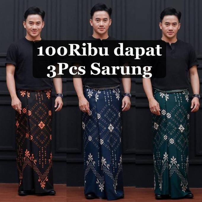Paket 100Ribu 3 Sarung Batik Dewasa  - Muslim Dewasa Santri sarung gus iqdam sarung  sarung pria dew