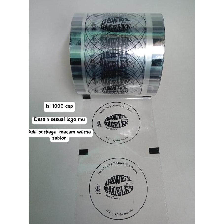 Promo Lid Sealer Custom 1 Warna Sablon Desain Logo Bebas Lebar 13 Cm Untuk Gelas Plastik 10Oz-22Oz I