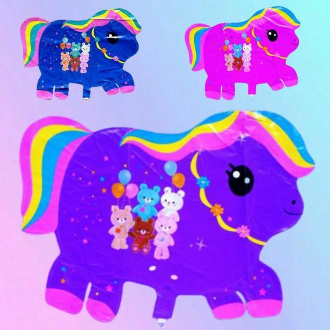 KOPE_KLOTOK - 1PACK KUDA PONI PELANGI (BALON GAS/FOIL/TERBANG/KARAKTER )