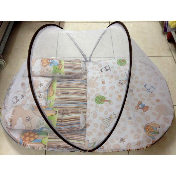 Kasur Bayi Lipat Oval Print + Kelambu Cintaka