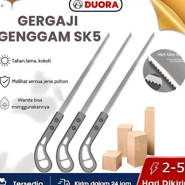 Duora 6 Pcs Gergaji Kayu Pohon Gergaji Jepang Lancip Runcing Mesin Gergaji Majumundur Logam Hitam