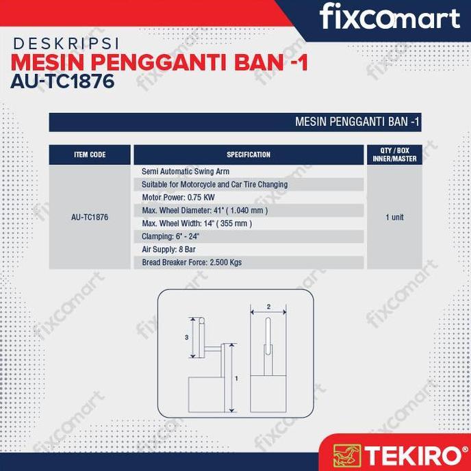 Murah Tekiro Tire Changer / Pembuka Ban Otomatis Mobil Motor