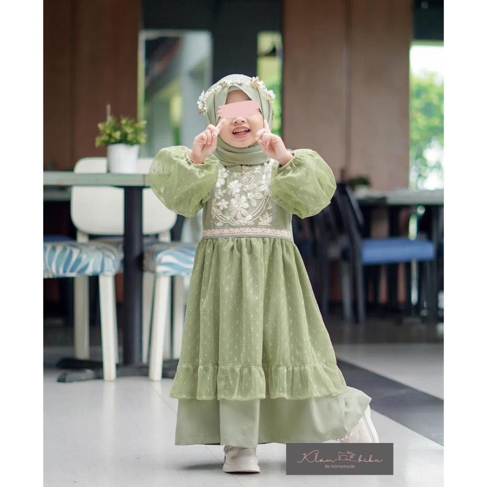 SET GAMIS ANAK/GAMIS ANAK TILE/GAUN PESTA/GAMIS BROKAT/TILE DOT MURAH