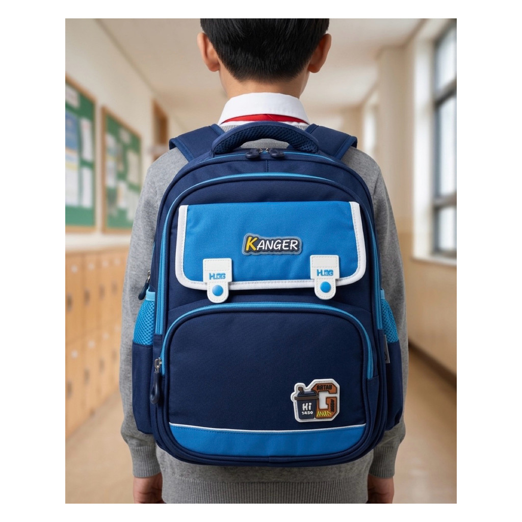 Tas Ransel Anak Navy Blue Kualitas Tinggi #Kanger Series – Kuat, Nyaman & Multifungsi untuk Sekolah,