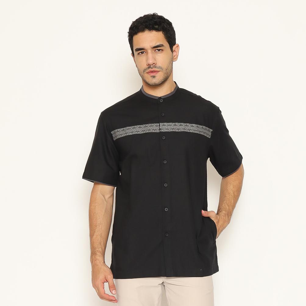 HOT AMK Baju Koko Lengan Pendek KK Cross Stich S/s Hitam