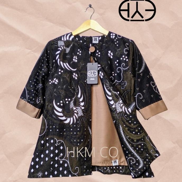 DISKON Blus Batik Terbaru wanita vintage ibu Kantoran Modern Bahan Katun Halus Lengan 3/4