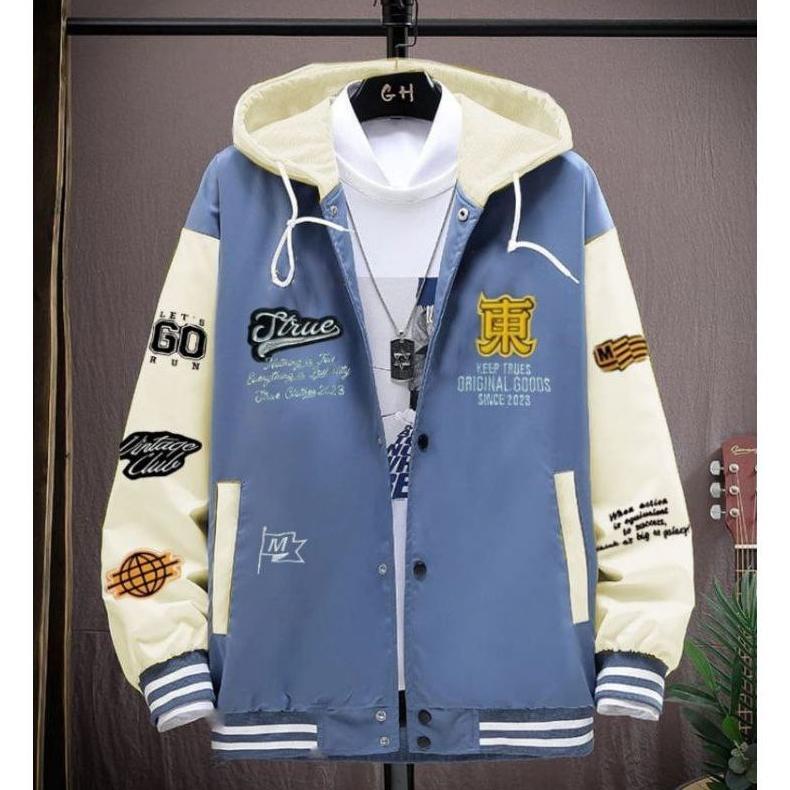 CUCI GUDANG Jaket Baseball Hoodie Oversize Varsity Pria Wanita Couple Dewasa ABG Remaja Komunitas - 