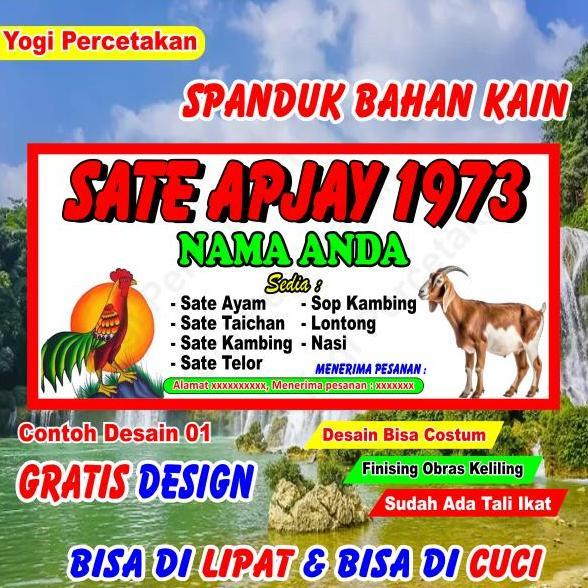 SPANDUK KAIN SATE MADURA, SATE AYAM, SATE KAMBING, NASI BEBEK, DESAIN BISA REQUES
