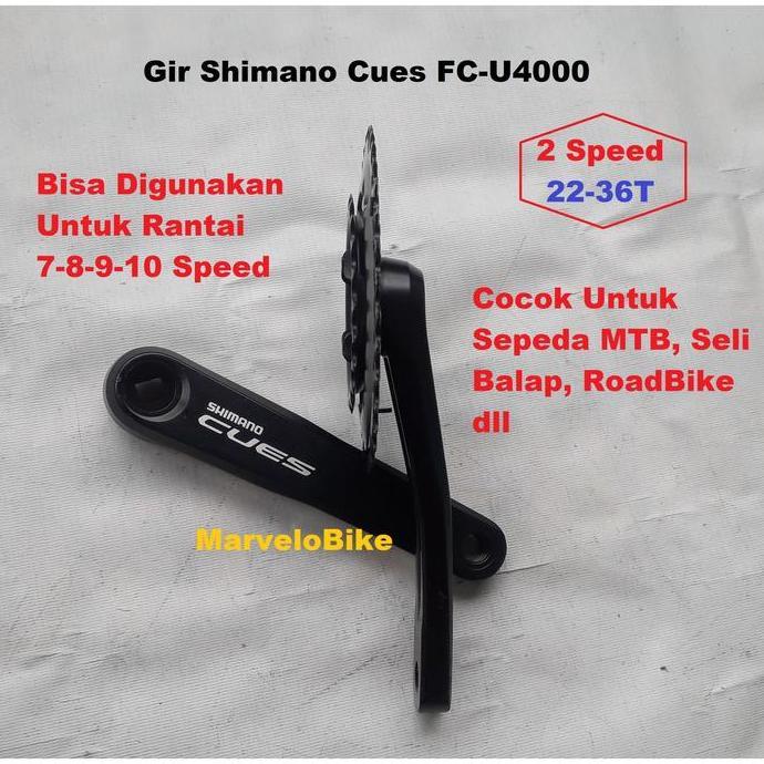 Ready Crank Gir Sepeda Lipat MTB 2 Speed 22-36T Cues FC-U4000