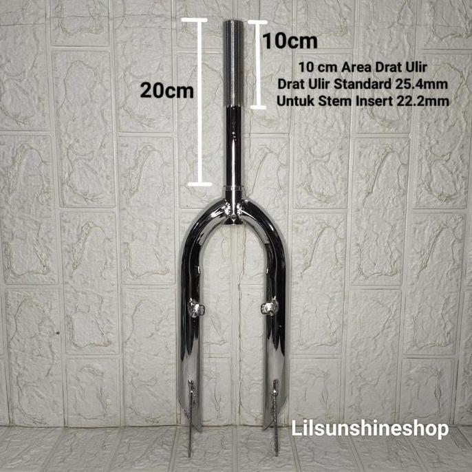 Fork DRAT Sepeda BMX 20 Jadul HARO Garpu Pipa Steertube DRAT-ULIR Standard 25.4mm Chrome Besi Tebal 