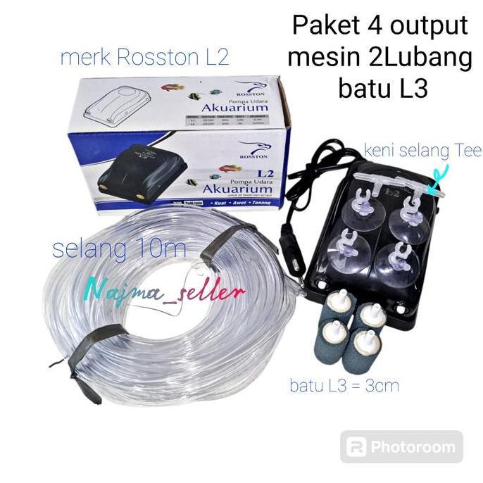 Paket aerator 4 output modif dari Mesin aerator 2Lubang. dapat selang 10m