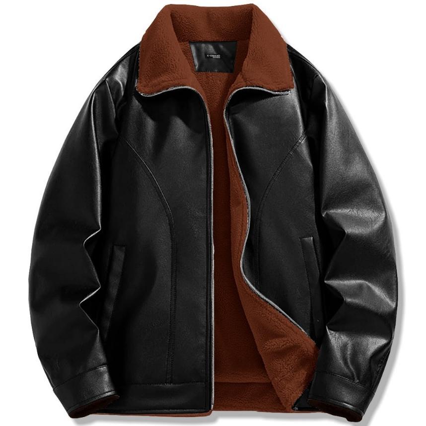 RECOMMENDED Dhozen Jaket Tracktop Kulit Sintetis Sherpa Ritslleting