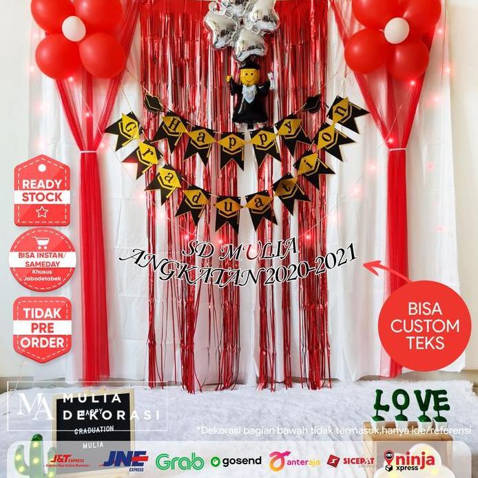 Dekorasi Backdrop Wisuda Kelulusan PAUD TK SD SMP SMU Background Backdrop DIY Paket Graduation