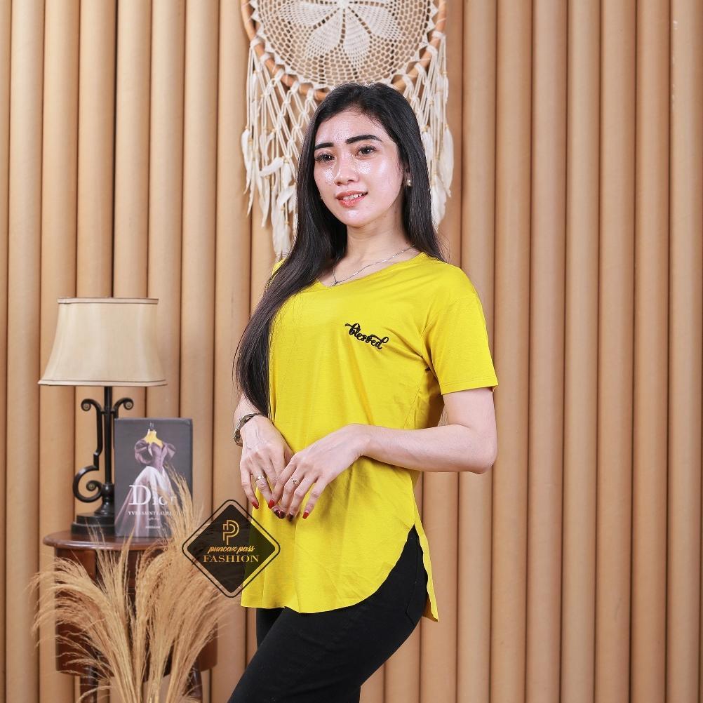 Promo Kaos Oversize Size Xxl/Kaos Wanita Lengan Pendek/Kaos Wanita Oval Belah Samping/Kaos Spandek/K