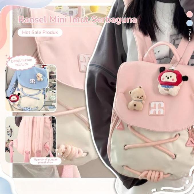 SYLVETI Tas Bahu Mini Gadis Imut Versi Korea Wanita Dari Ransel Mini Segar Ransel Mini Serbaguna Por