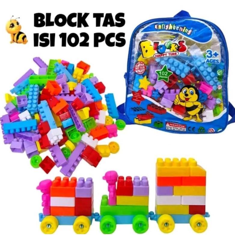 Mainan Anak Diy Building Block Robot Mobil / Mainan Blok Lego Susun Tas Lebah