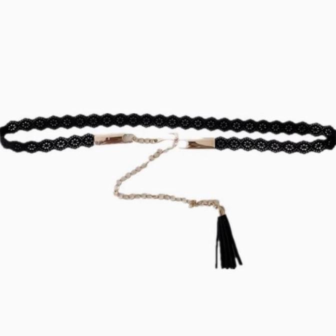 AQZEVUN Belt Rantai Ikat Pinggang Wanita Rantai Gesper Rantai Wanita Logam Belt