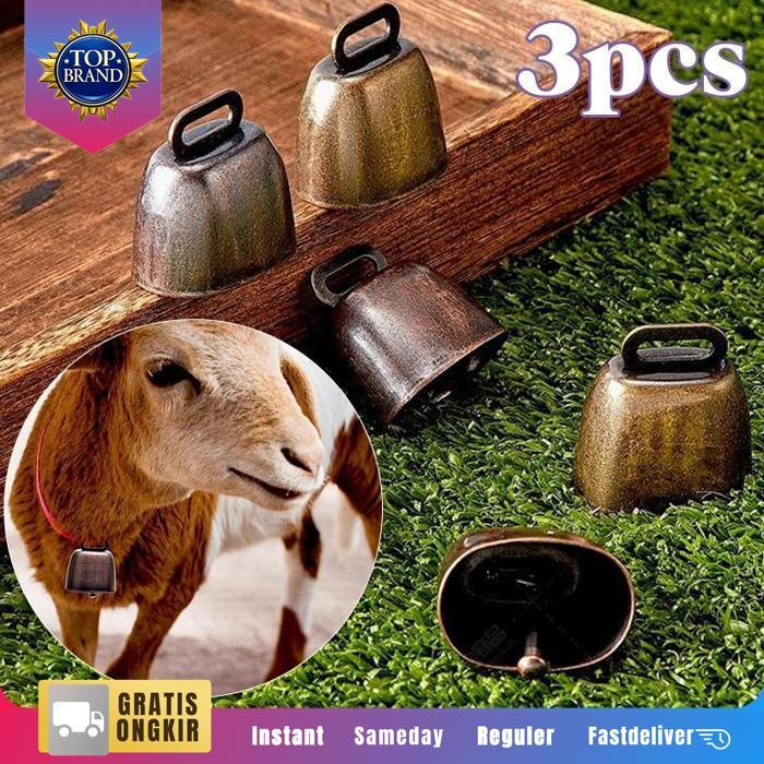 Isi 3Pcs Lonceng Sapi Antik Lonceng Kalung Sapi Lonceng Kambing Klontongan Sapi Bel Sapi Lonceng