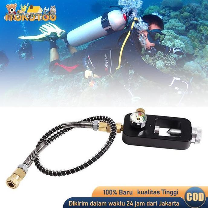 AQZEVUN Regulator Scuba Regulator Tabung Scuba PCP Manometer Besar