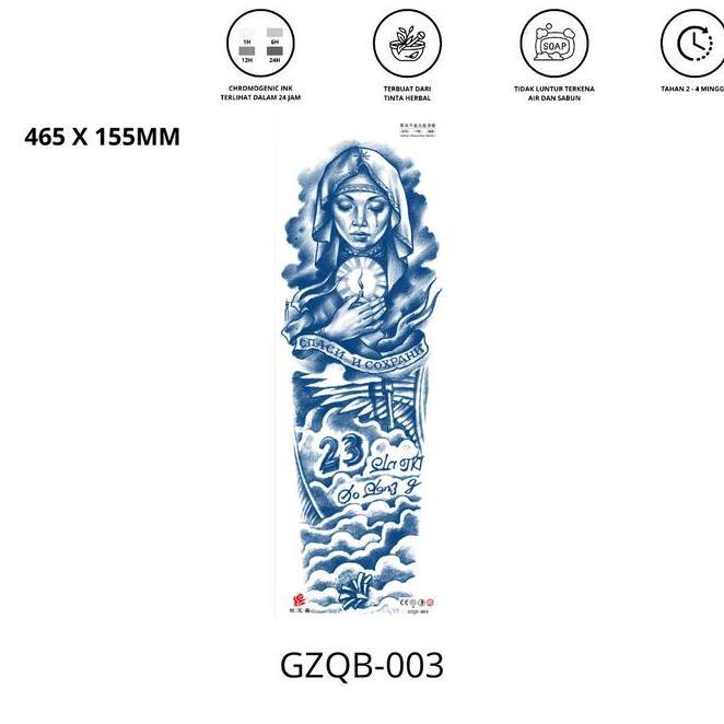 Etalase 60 Tato Temporer Fruit Ink Full Lengan Tangan Kaki