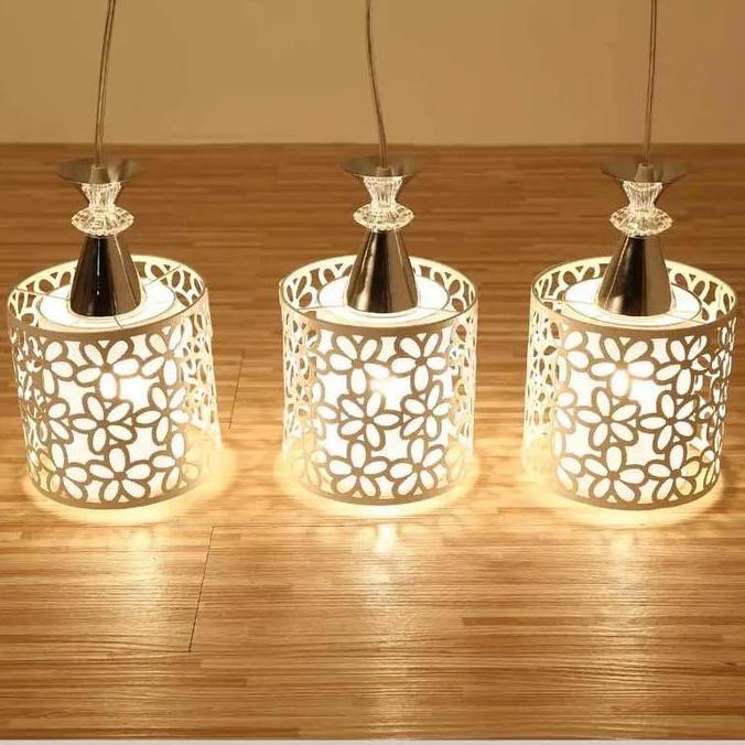 Lictone- Lampu Hias Led Gantung Meh Motif Bunga / Lampu Hias Gantung Besi Plastik Bohlam