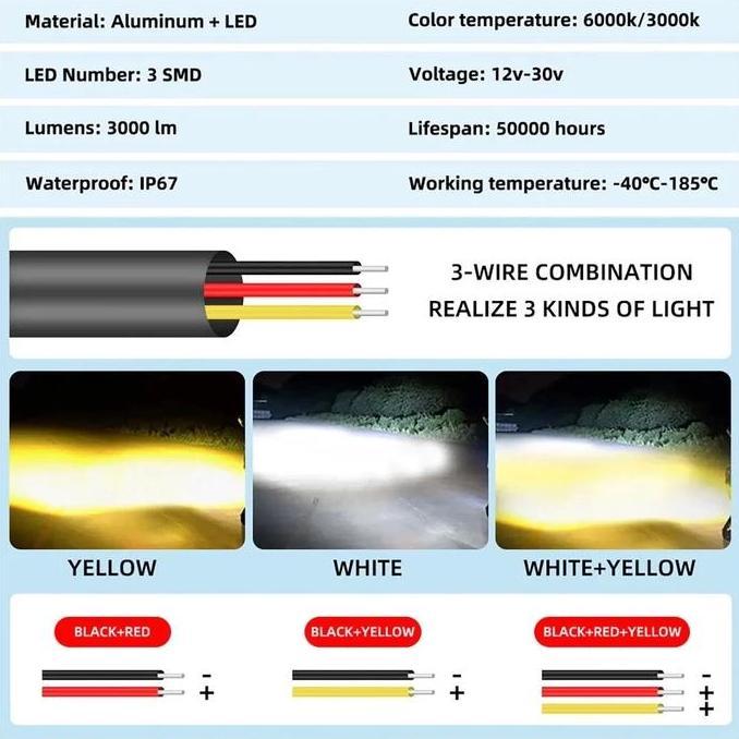 LAMPU TEMBAK LASER LAMPU TEMBAK SQL 3 Mata lampu motor led paling terang 60 watt d2 laser d2 laser