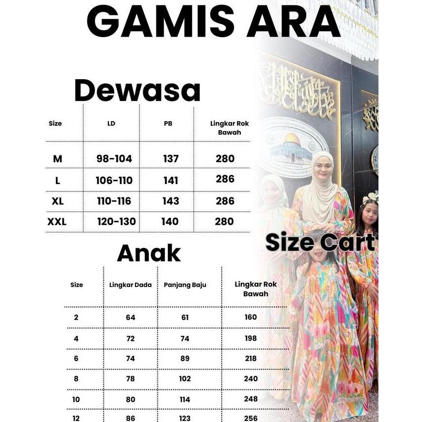 GAMIS ARA GAMIS COUPLE MOM AND KIDS COUPLE MAMA DAN ANAK PEREMPUAN GEGE COUPLE CLOTHING