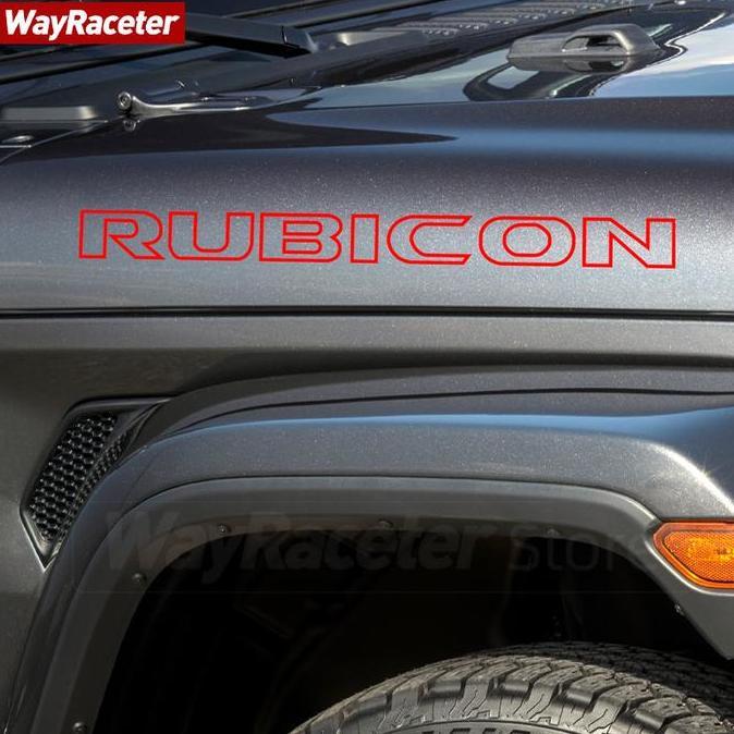indiwart 2 Pcs Engine Cover Side Hood Sticker Rubicon Unlimited Reflective Vinyl Decal For Jeep Wran