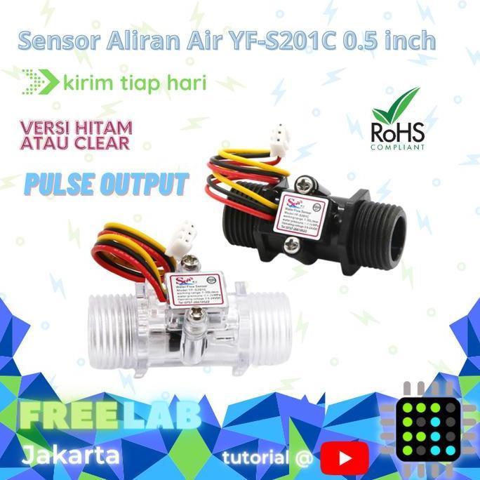 SENSOR ALIRAN AIR YF-S201C FLOW SENSOR YF S201C 0.5" 0.5 INCH YFS201C FLJ27