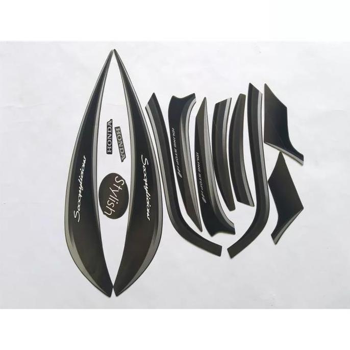 stiker striping honda scoopy stylish 2018 abu doff lis body original