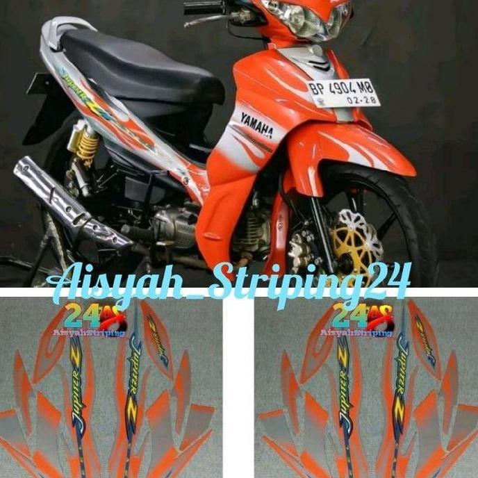STICKER STRIPING BODY MOTOR YAMAHA JUPITER Z CW 2005 SILVER ORANGE Motorcycle