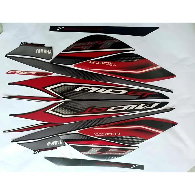 stiker striping yamaha mio gt 2013 hitam merah lis body standar berkualitas original