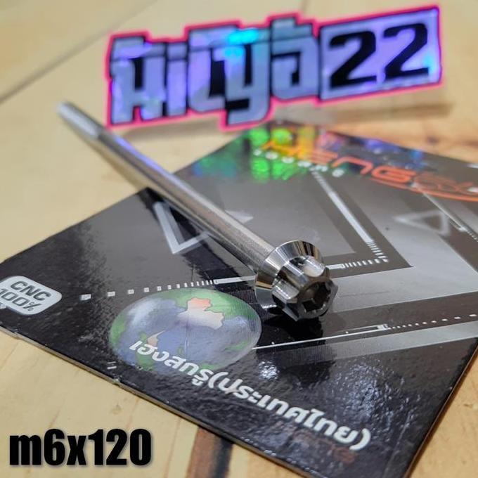 baut 10 probolt 6x120 stainless matte model CNC 5G panjang 12cm