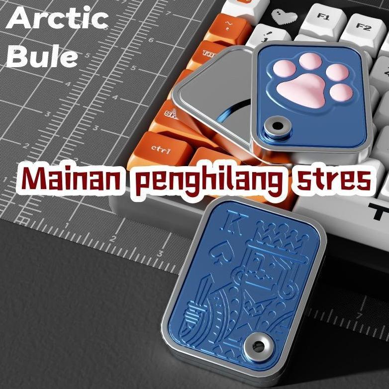 FAST DELIVERY Fidget Hand Spinner Arctic Bule Dekompresi Mainan Push Card Kartu Remi Cakar Kucing An