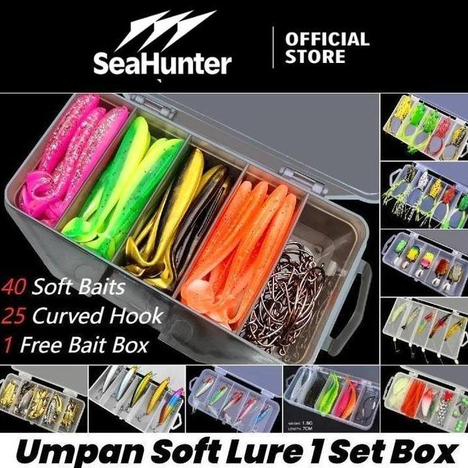 SEAHUNTER UMPAN SOFT LURE 1 SET 66PCS 5PCS 10 PCS SET, RYOBISEASIR SOFT FROG UMPAN PANCING SOFT BAIT