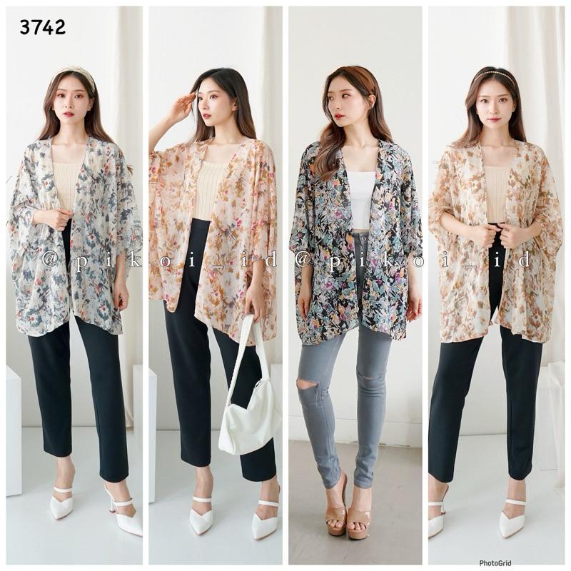 Summer Outer / Cardigan Wanita Bunga / Outer Pantai / Flowy Cardi / Cardigan Floral Jatuh Murah 2583