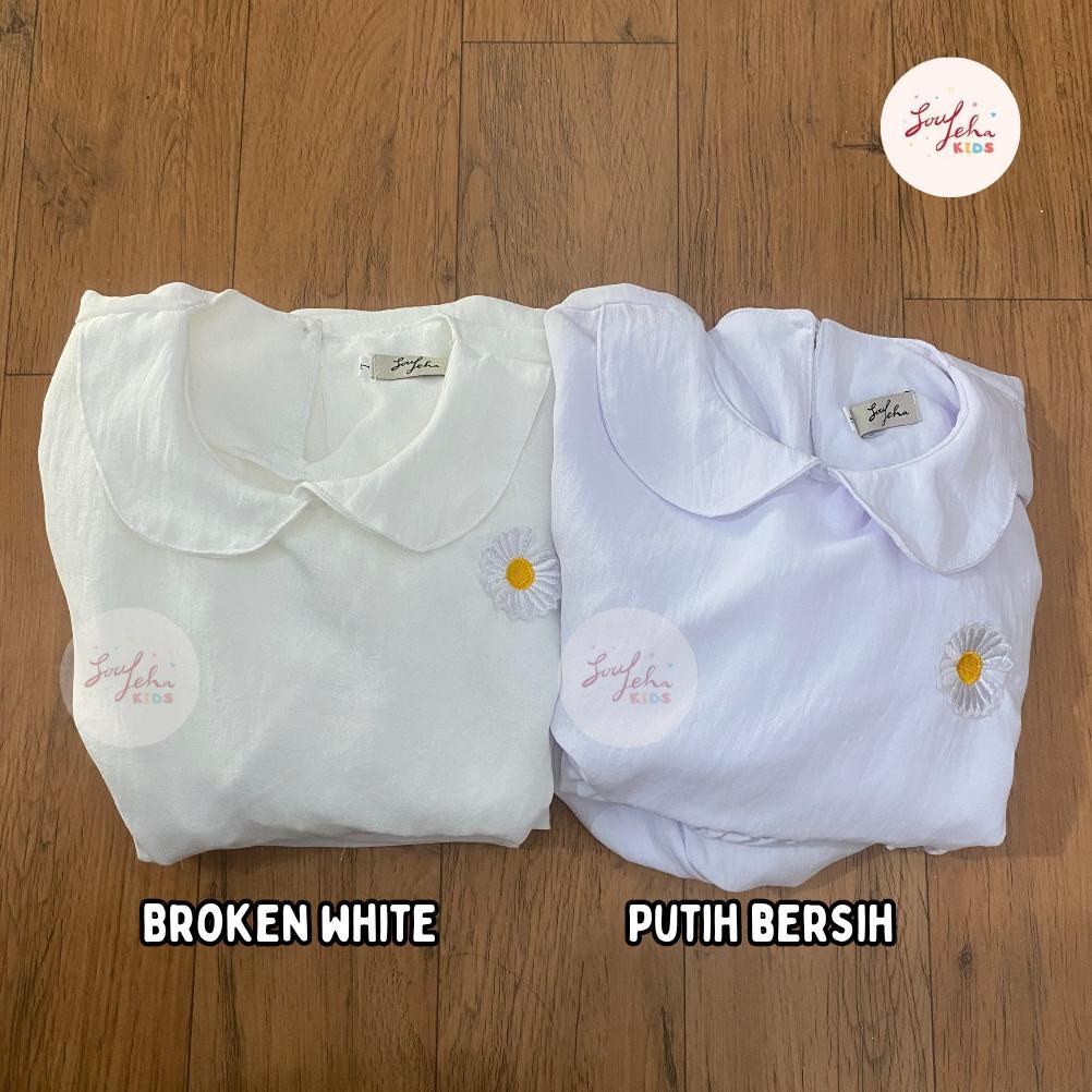 100% AMAN Soulleha Luna Setelan Baju Putih Manasik Haji Anak Perempuan Set Bergo 1-9 Tahun