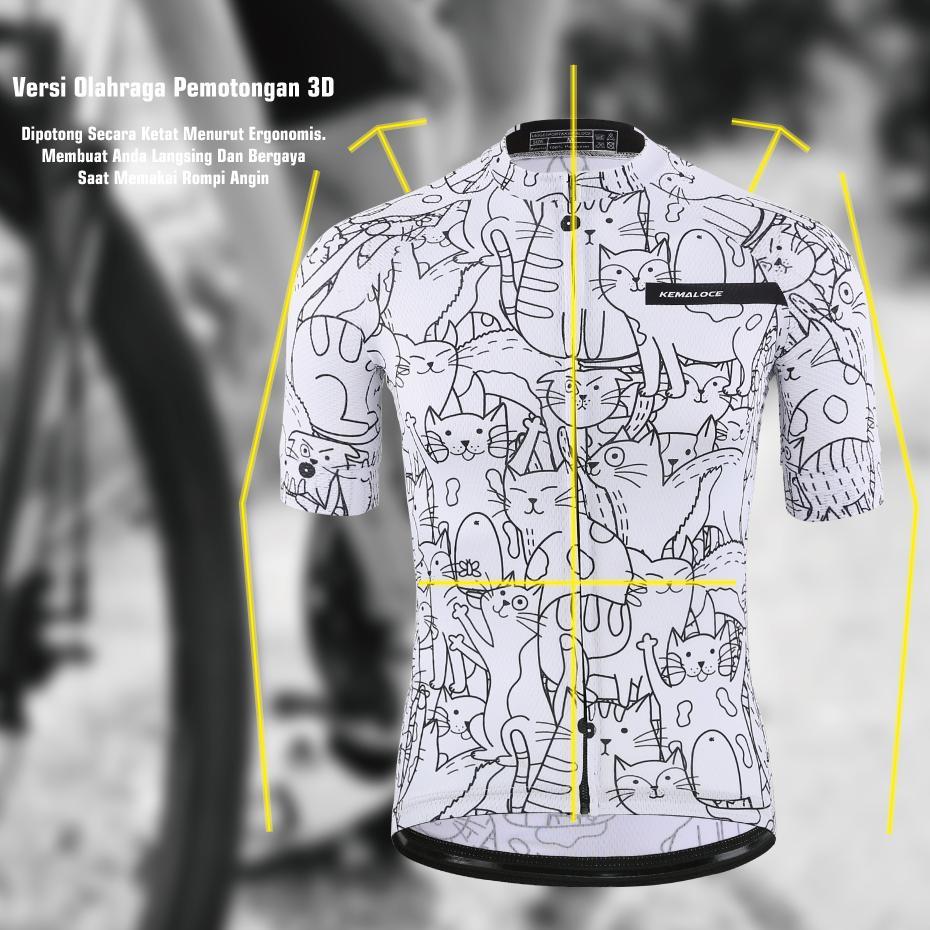 PROMO TERBARU KEMALOCE Jersey Sepeda Roadbike Pria&Wanita Lengan Pendek Bernapas Jersey Roadbike Pak