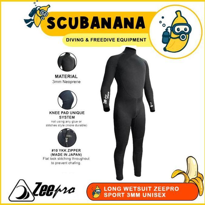 TERMURAH - Long Wetsuit Zeepro Sports Neoprene 3MM Men Women Baju Selam Panjang Pria Wanita Scuba Di