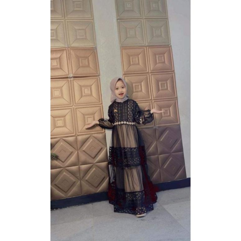 RECOMMENDED Gamis Brukat Ohc Shanum untuk anak perempuan umur 3-15 tahun