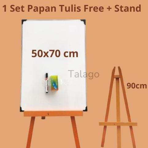 Papan Tulis Komplit Whiteboard Standing 50X70 Cm Free Spidol Dan Penghapus