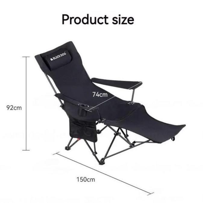 BLACKDOG Folding Recliner Chair Kursi Lipat Tidur Portabel Camping