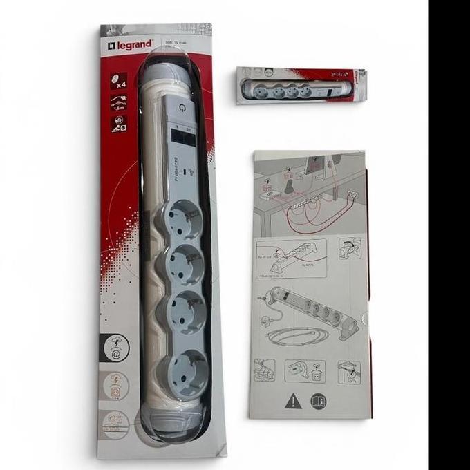 Ready Stop Kontak 4 Lubang + 2xRJ45 Surge Legrand